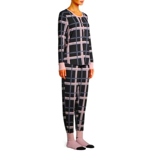 new MEDIUM PJs WARM Pajamas Black Pink Jogger Style Cozy Comfy SOFT 8 10 Socks - Picture 7 of 10